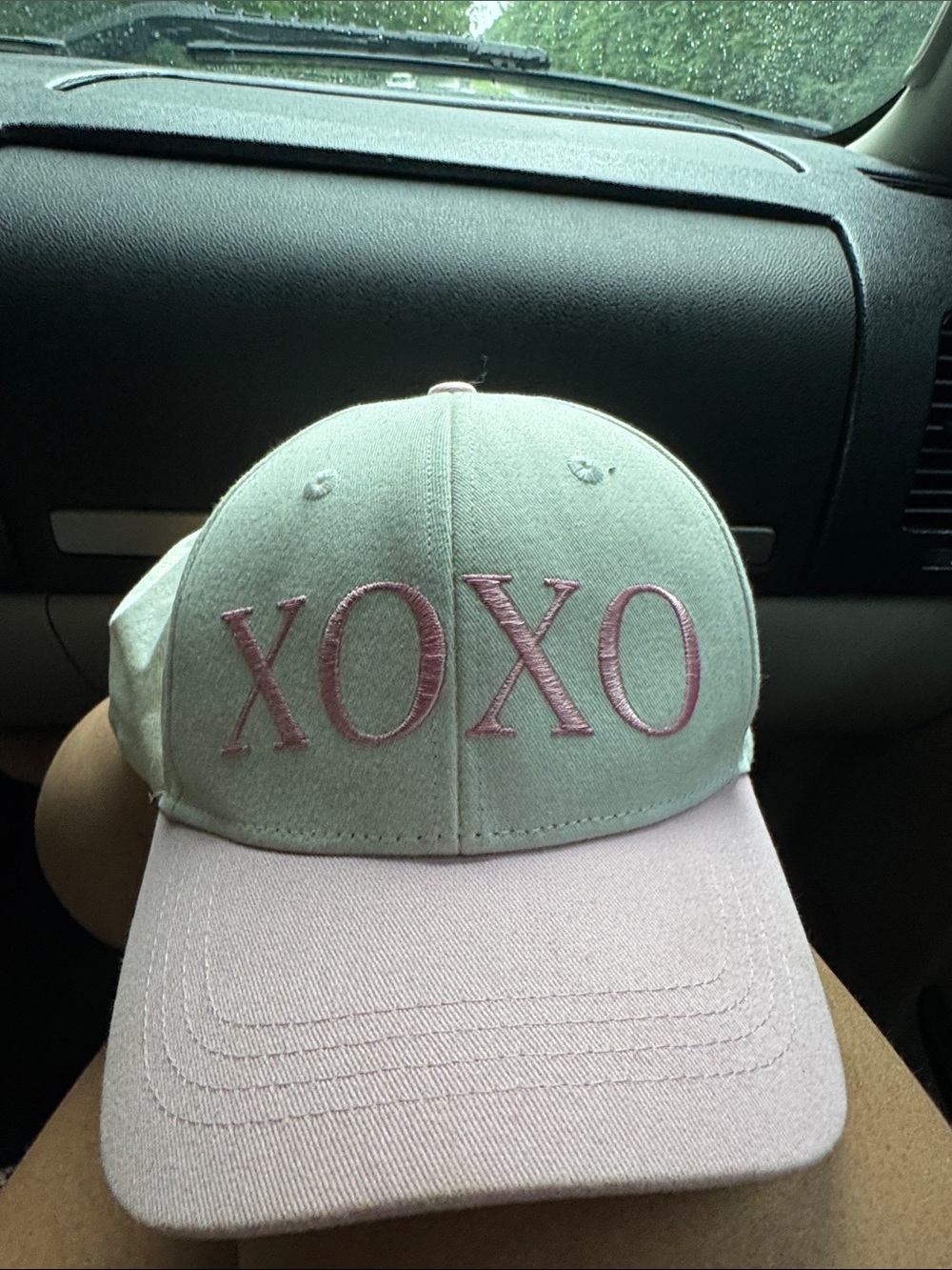 XOXO white and Light Pink Baseball Hat